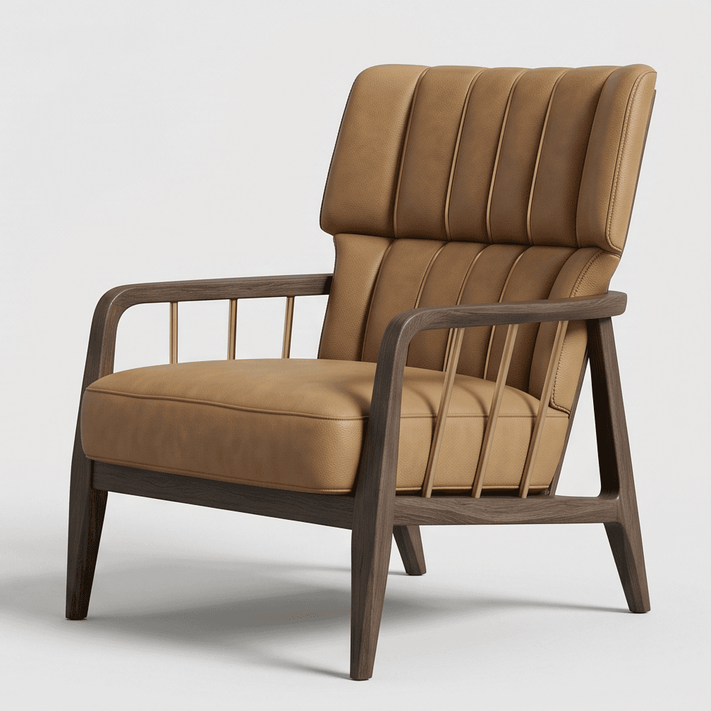 Tufted Armchair Leather Moderndesign Hospitality Angle 1