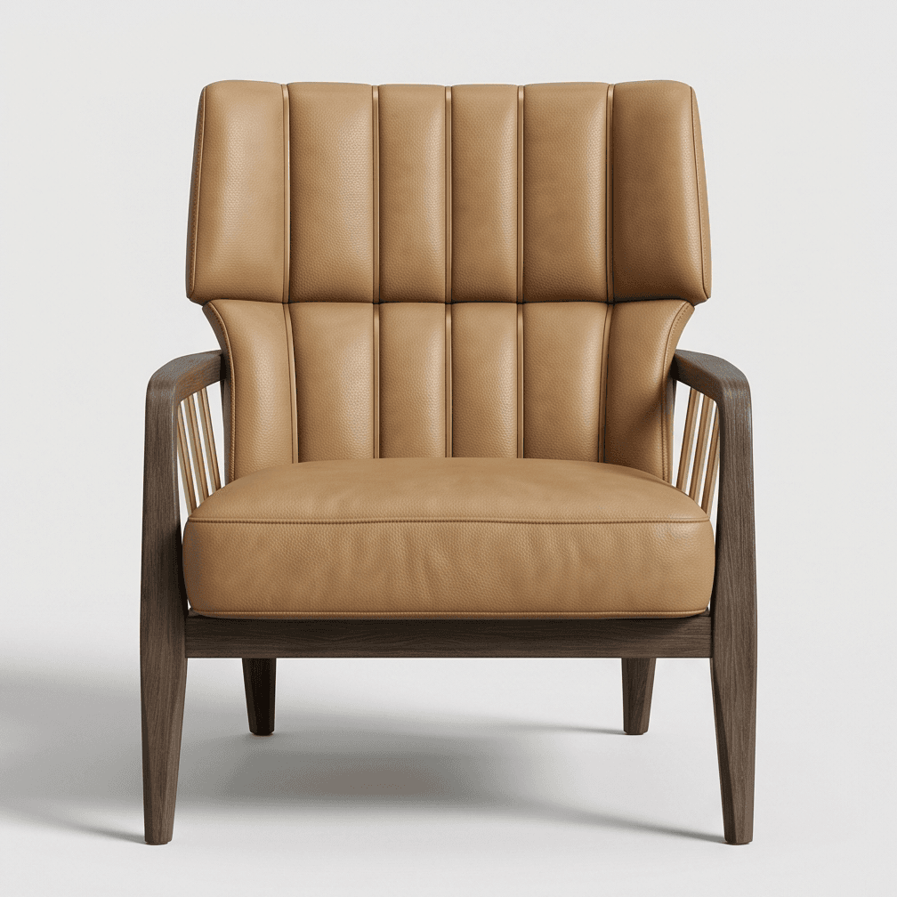 Tufted Armchair Leather Moderndesign Hospitality Angle 2