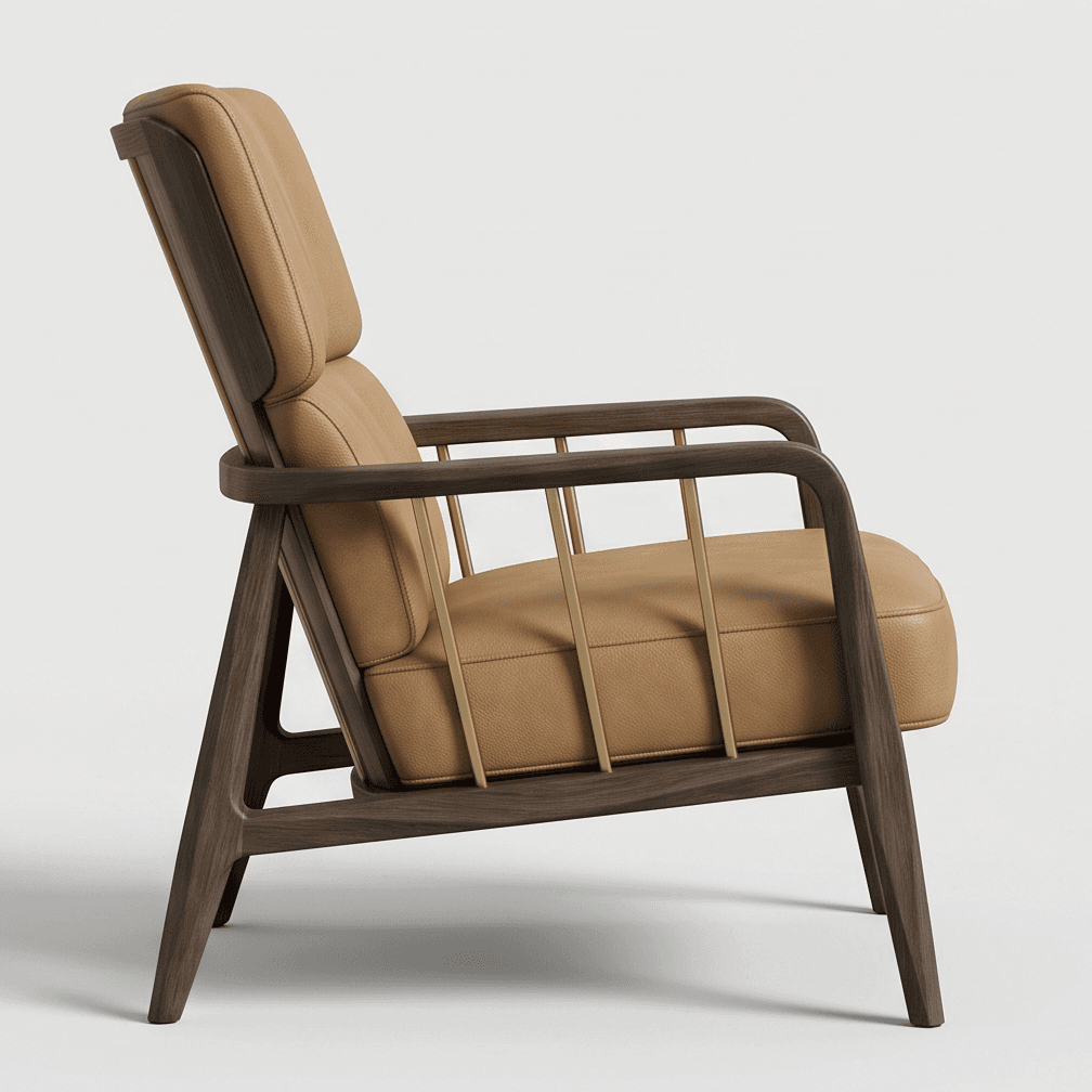 Tufted Armchair Leather Moderndesign Hospitality Angle 4