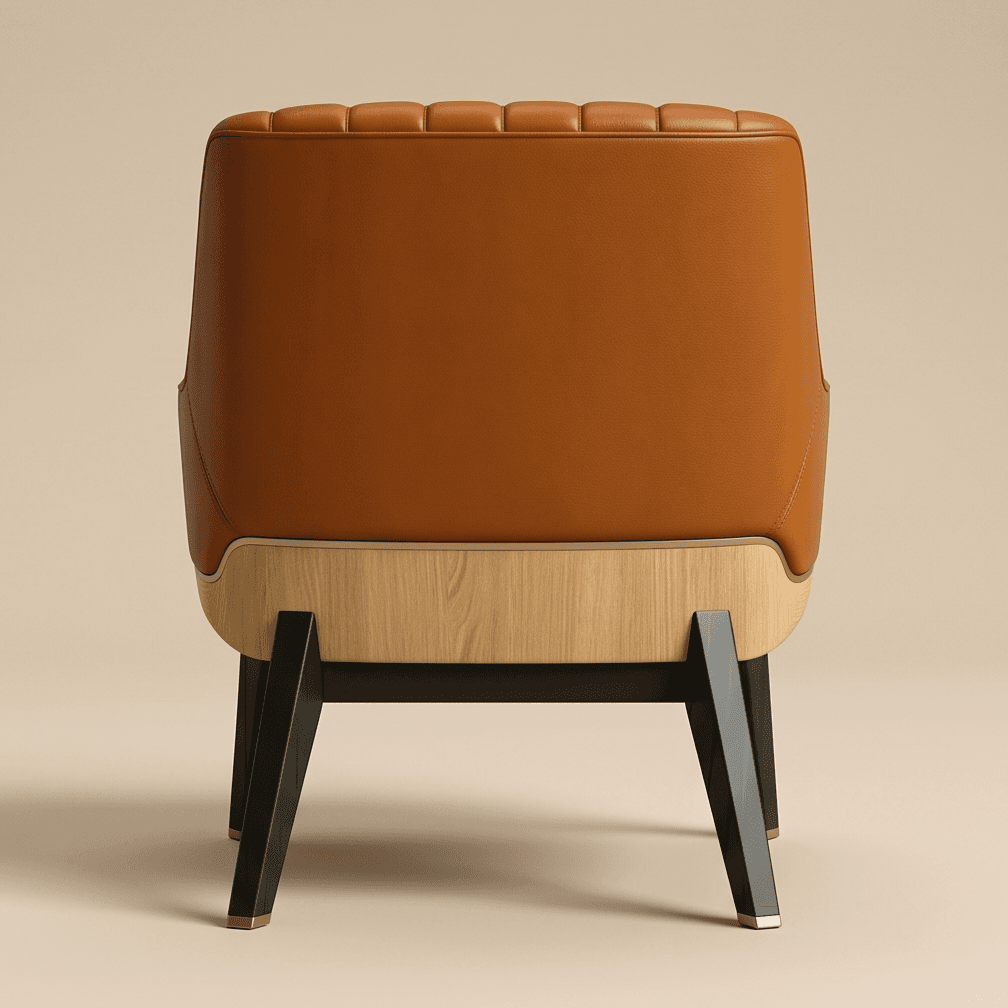 Tufted Armchair Lounge Set Brown Leather Angle 3