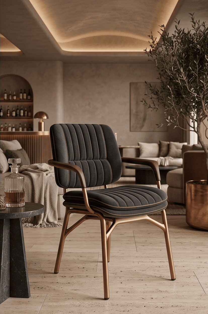 Tufted Armchair Luxury Hospitality Angle 1