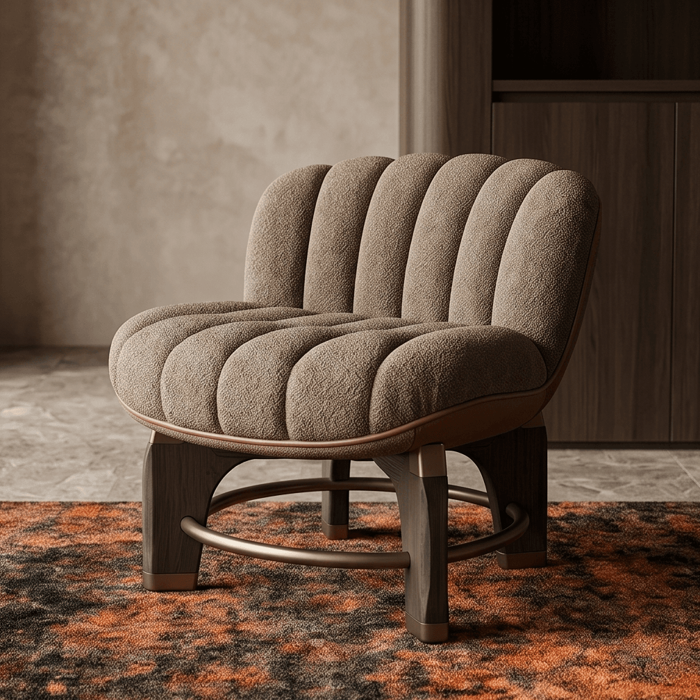 Tufted Brown Armchair Luxury Seating Angle 1