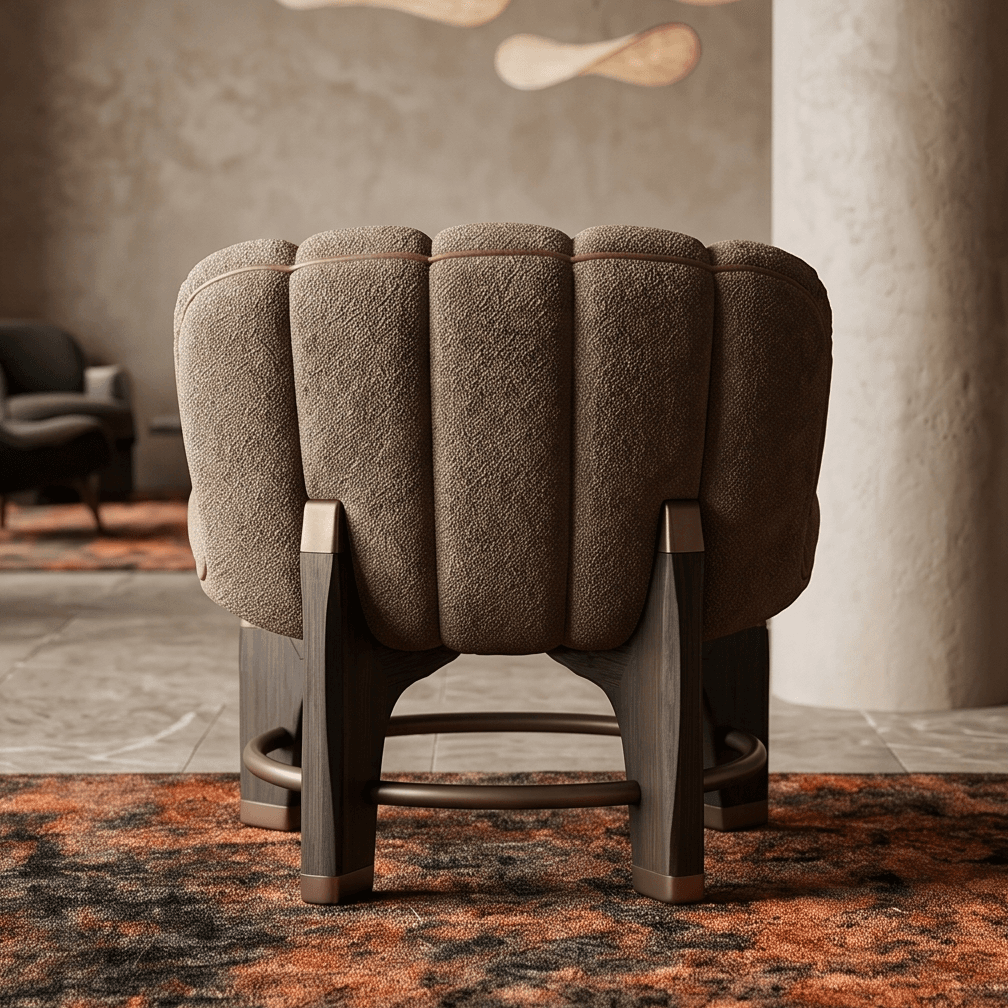 Tufted Brown Armchair Luxury Seating Angle 3