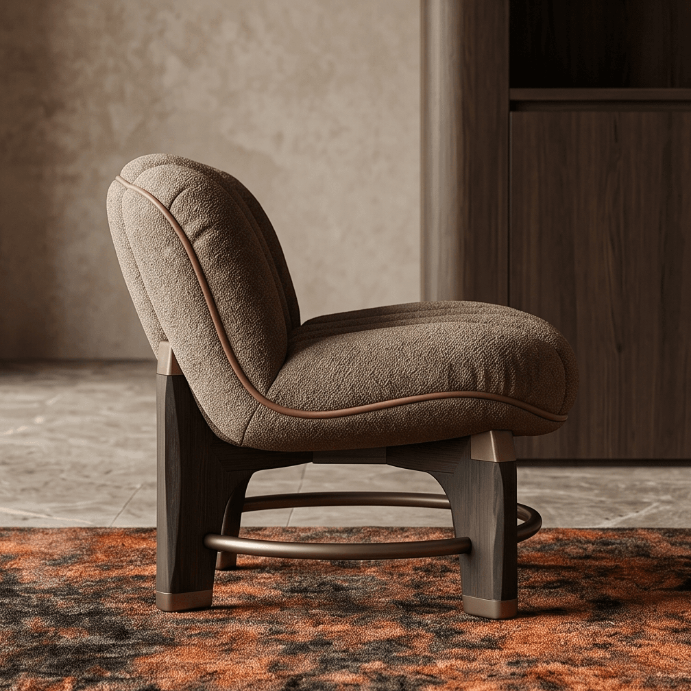 Tufted Brown Armchair Luxury Seating Angle 4