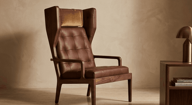Tufted Wingback Armchair Luxury Hospitality Angle 1