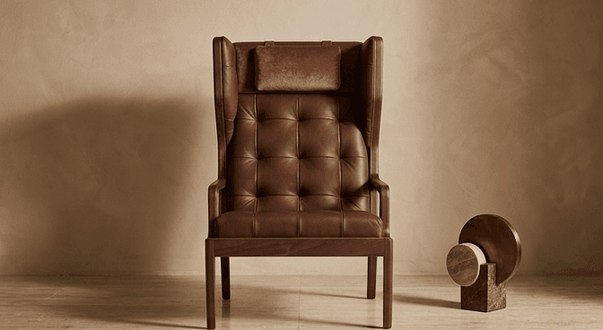 Tufted Wingback Armchair Luxury Hospitality Angle 2