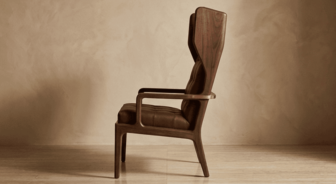 Tufted Wingback Armchair Luxury Hospitality Angle 4