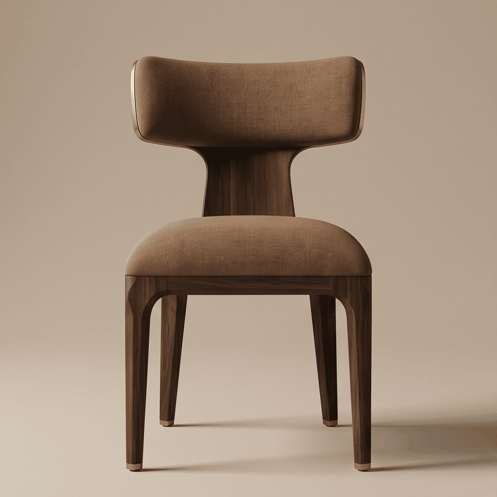 Upholstered Armchair Dining Set Modern Brown Angle 2