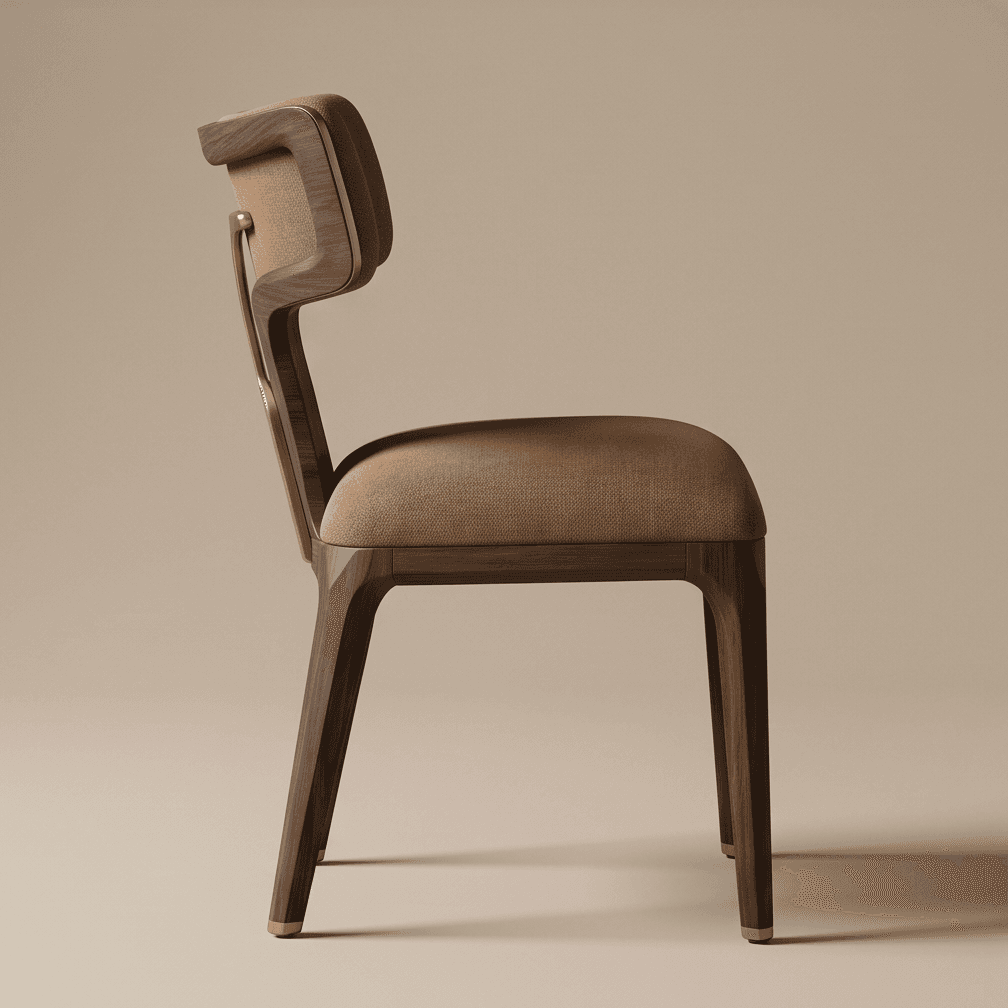 Upholstered Armchair Dining Set Modern Brown Angle 4