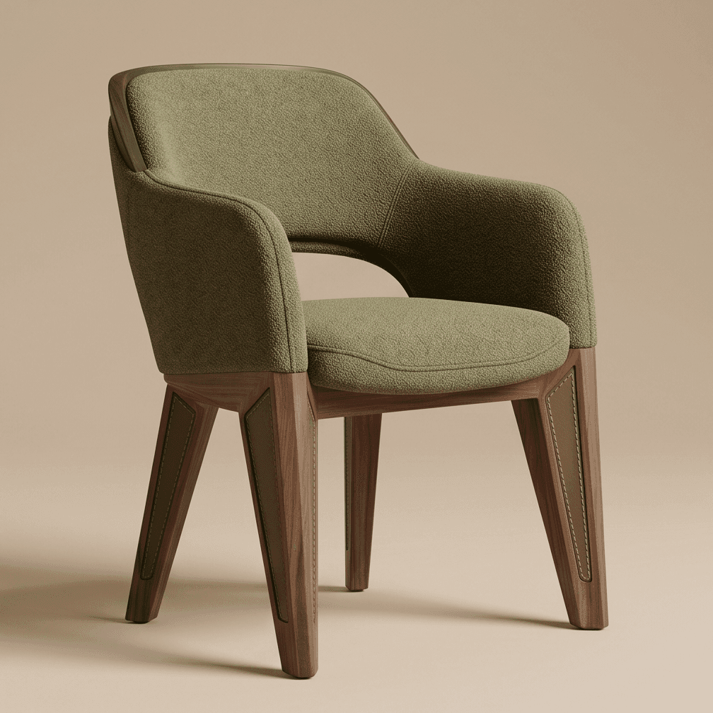 Upholstered Armchair Dining Set Wood Angle 1