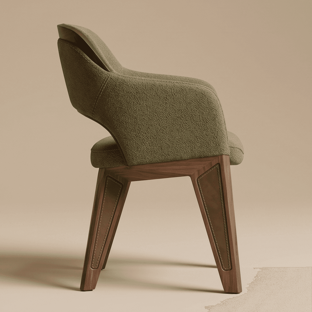Upholstered Armchair Dining Set Wood Angle 4
