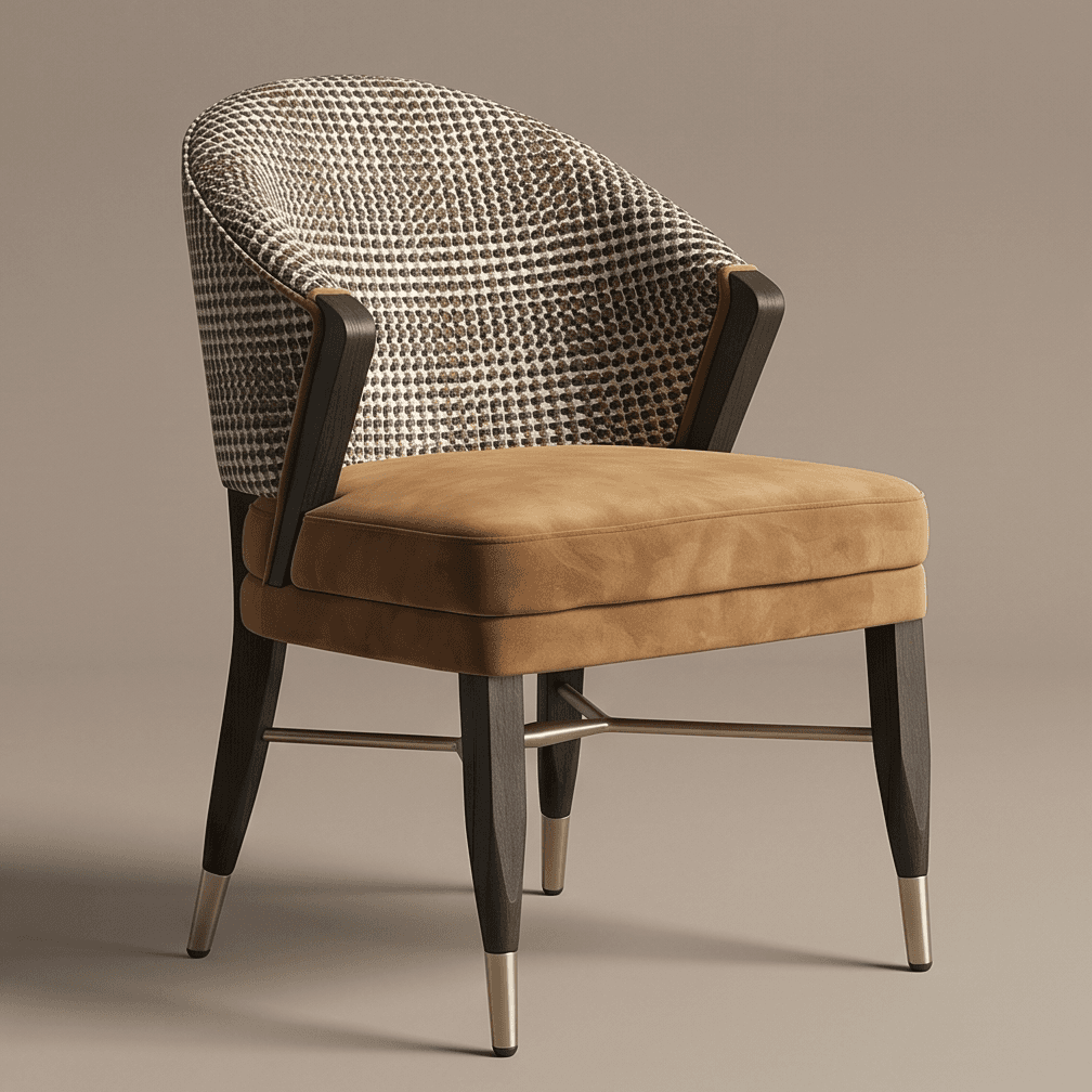 Upholstered Dining Chair With Tufted Seat Angle 1