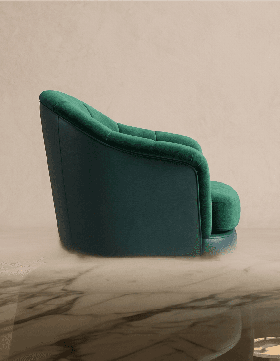 Velvet Armchair Luxury Seating Angle 4