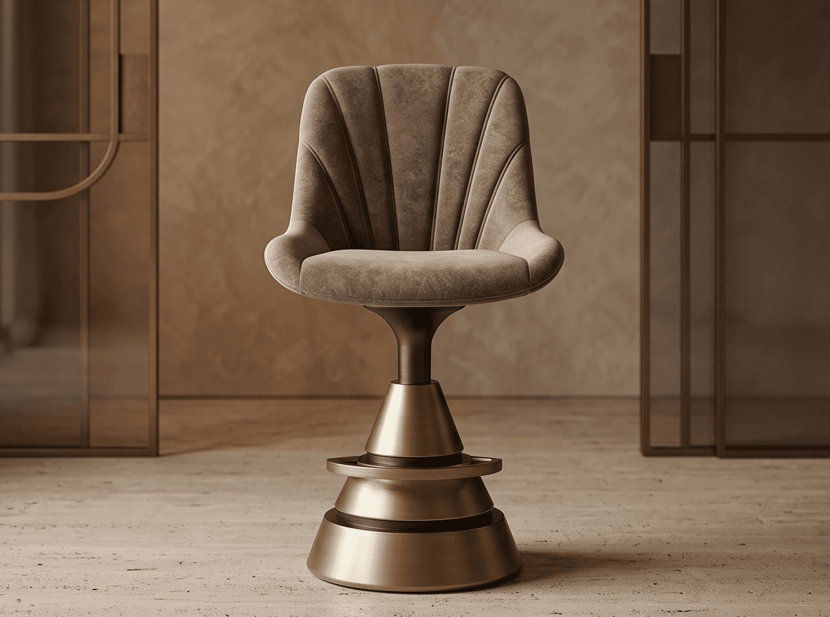 Velvet Swivel Chair Metal Base Luxury Editorial Angle 2