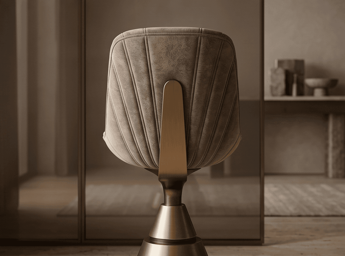 Velvet Swivel Chair Metal Base Luxury Editorial Angle 3