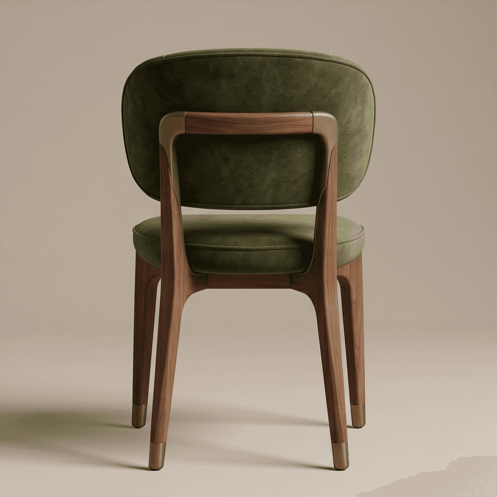 Velvet Upholstered Chair Wood Angle 3