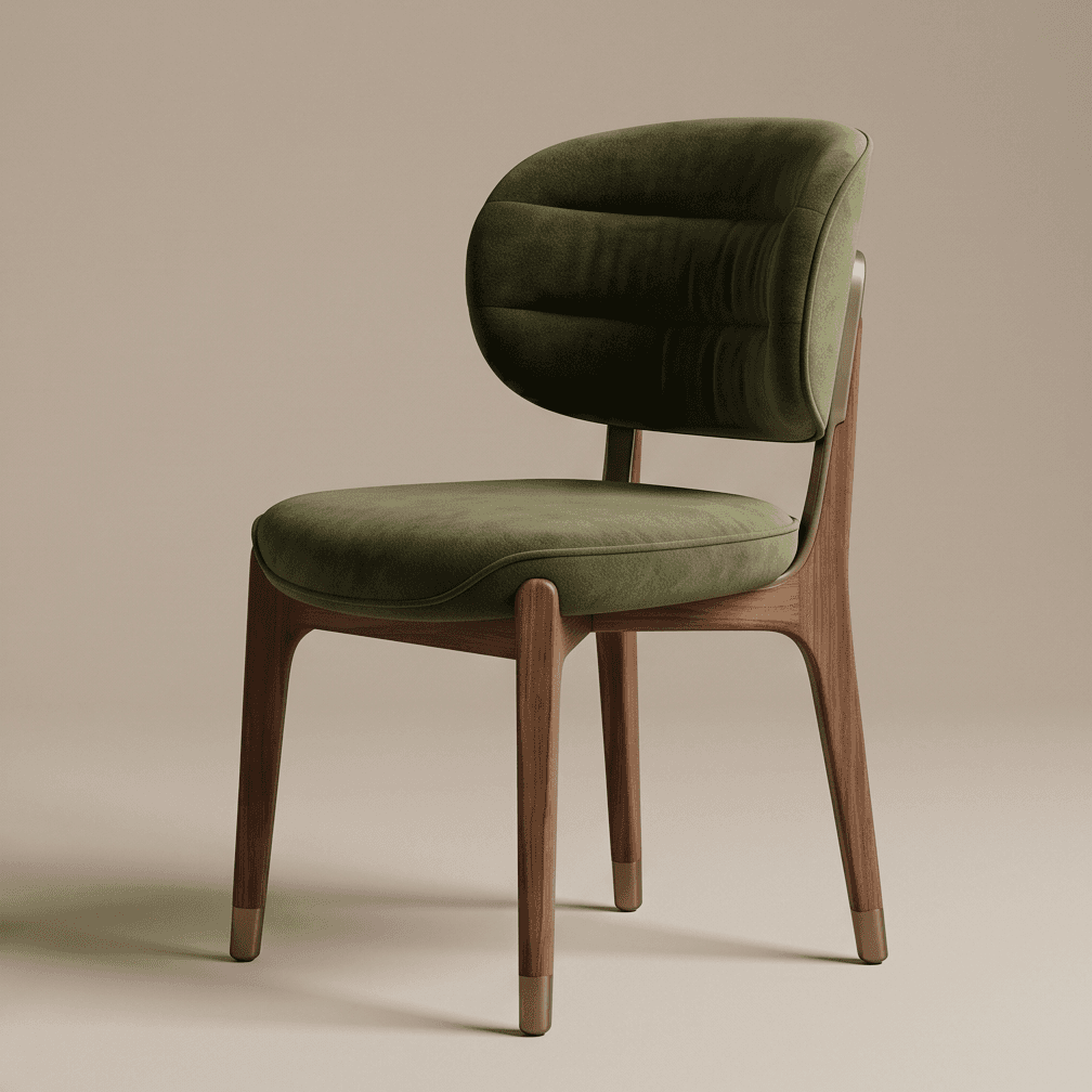 Velvet Upholstered Chair Wood