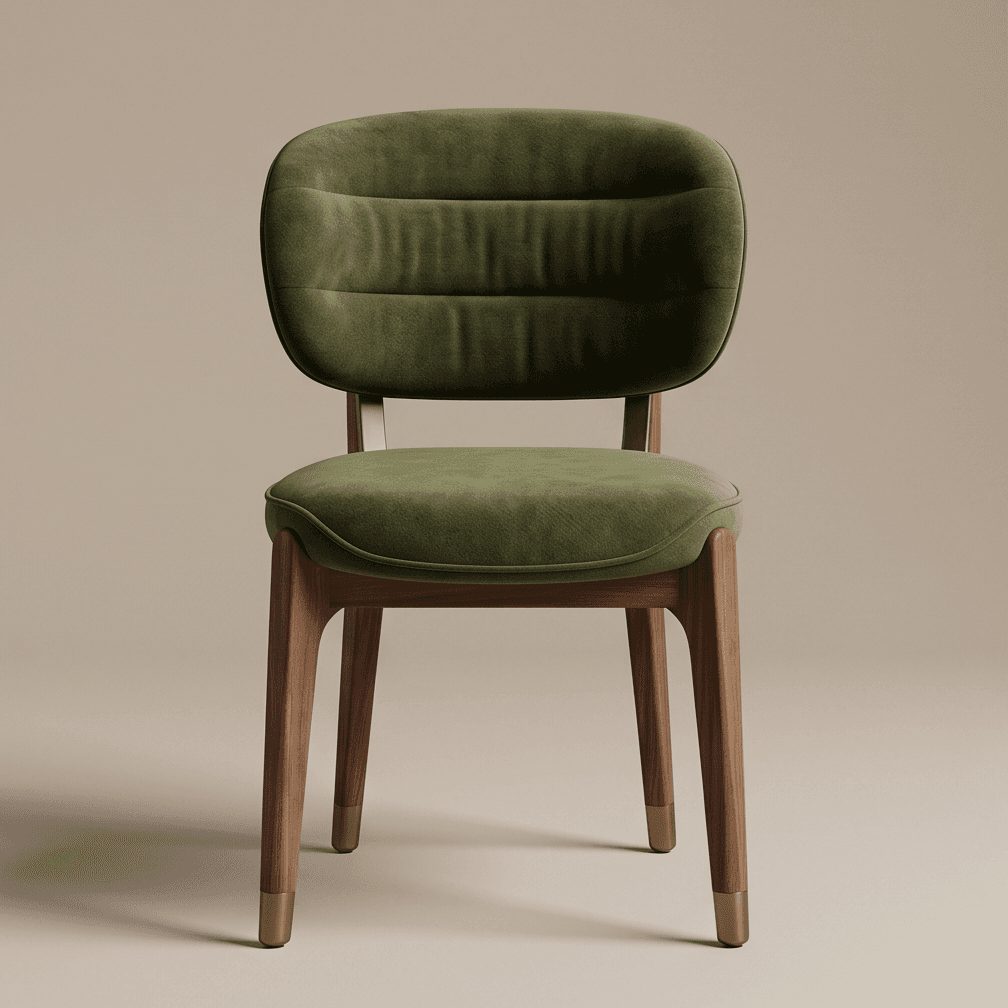 Velvet Upholstered Chair Wood angle 2