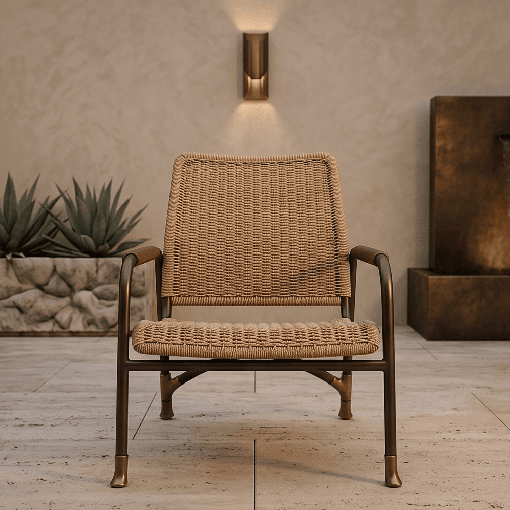 Wicker Outdoor Chair Angle 2