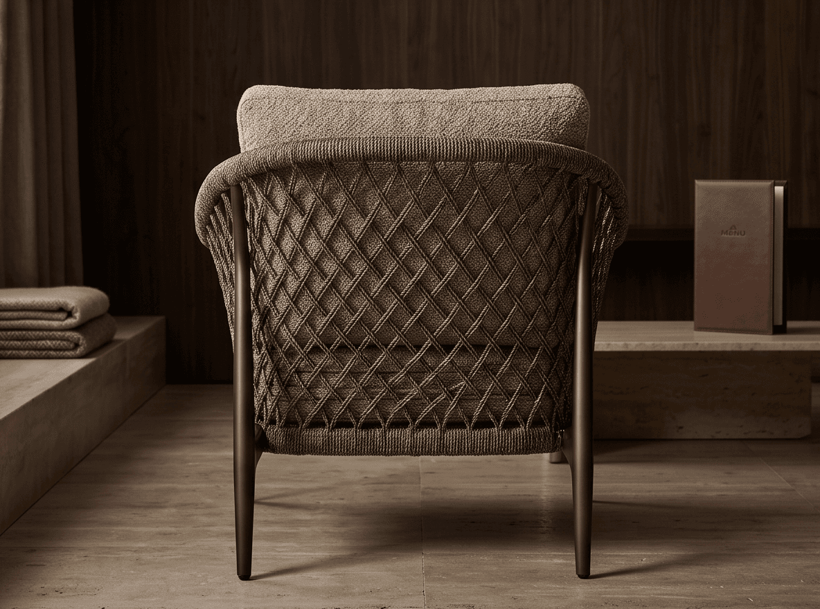 Woven Armchair Luxury Hospitality Angle 3