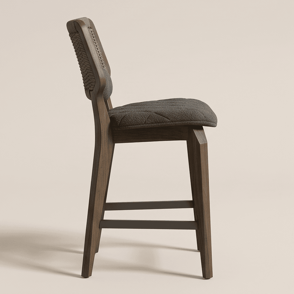 Woven Back Bar Chair Luxury Hospitality Angle 4