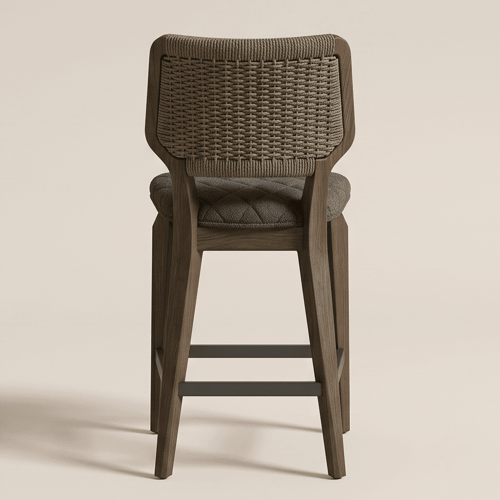 Woven Back Bar Chair Luxury Hospitality Angle 3