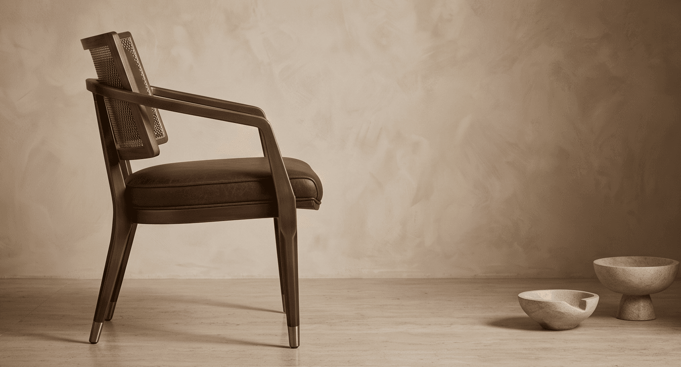 Woven Back Chair Luxury Hospitality Angle 4