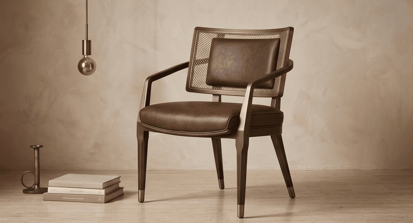 Woven Back Chair Luxury Hospitality Angle 1