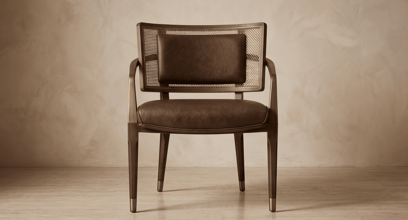 Woven Back Chair Luxury Hospitality Angle 2