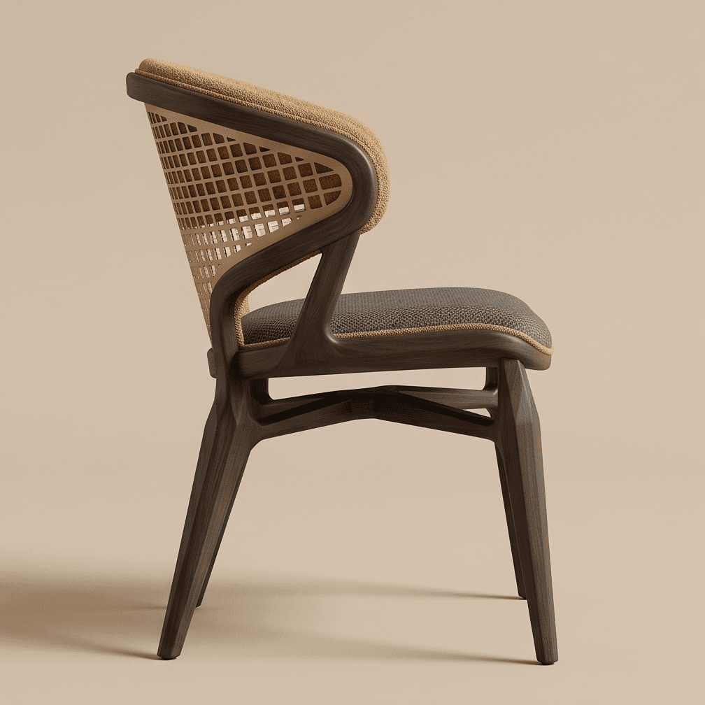 Woven Dining Chair Luxury Editorial Angle 4