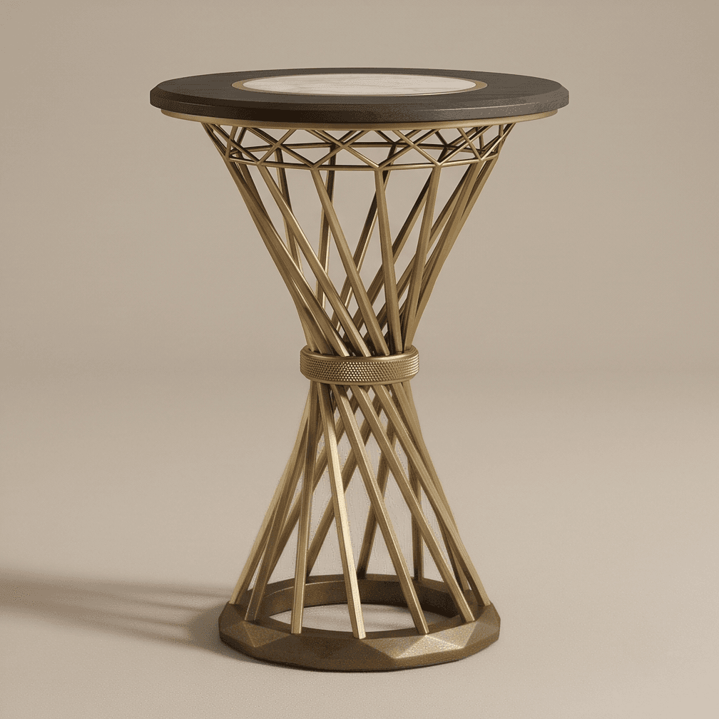 Gold Wireframe Cocktail Table Luxury Angle 3