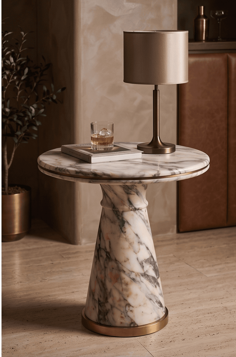 Marble Console Table Luxury Hospitality Angle 1