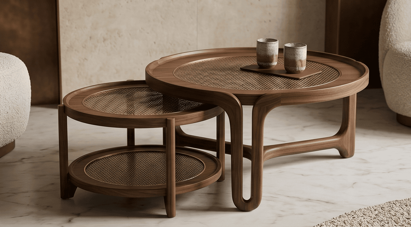 Wooden Nesting Tables Luxury Hospitality Angle 1