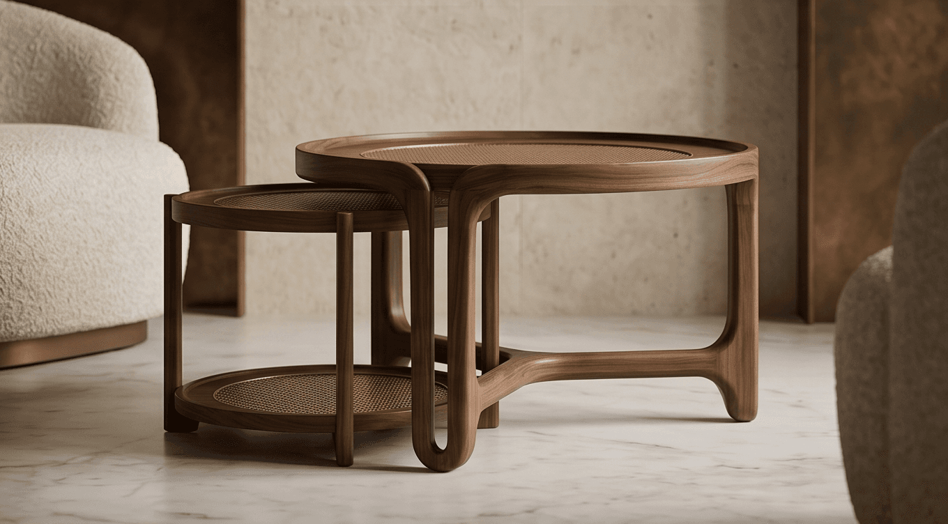 Wooden Nesting Tables Luxury Hospitality Angle 4