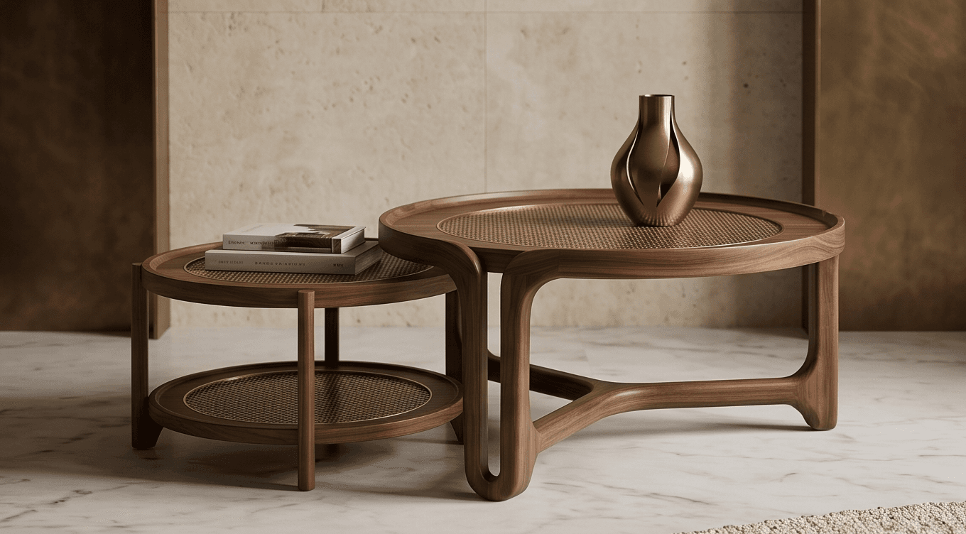 Wooden Nesting Tables Luxury Hospitality Angle 2