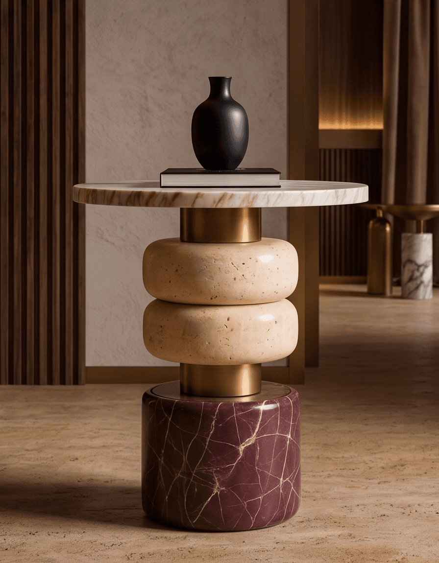 Marble Top Console Table Angle 3