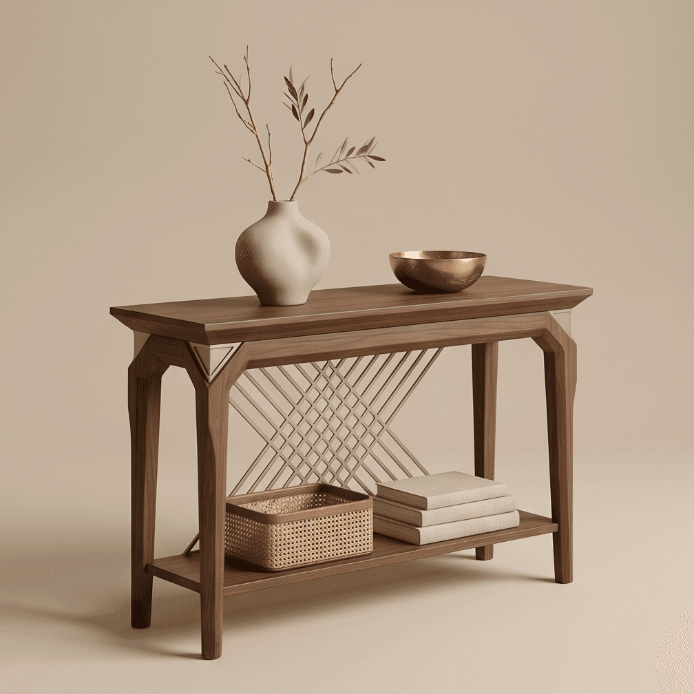 Wooden Console Table Angle 1