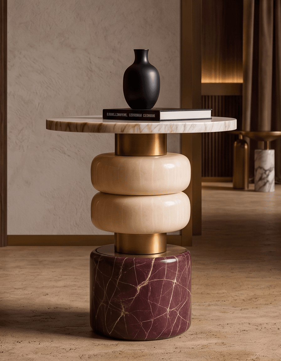 Marble Top Console Table Angle 4
