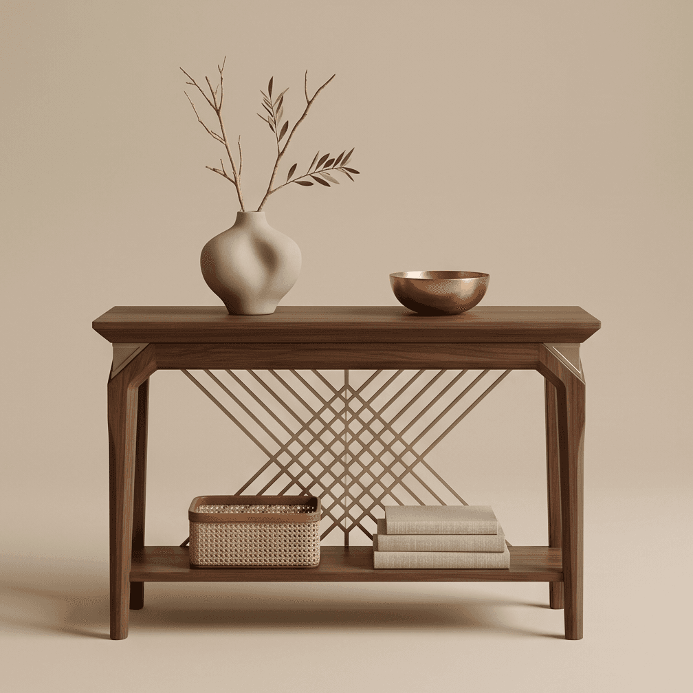 Wooden Console Table Angle 2