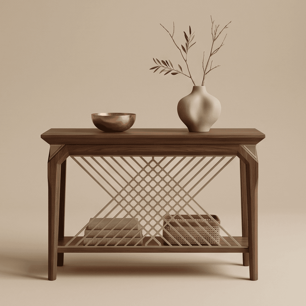 Wooden Console Table Angle 3