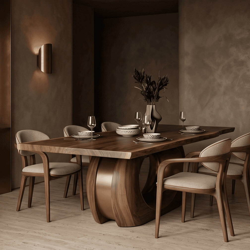 Curved Dining Chair Set Wooden Luxury Hospitality