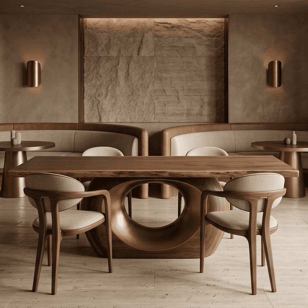Curved Dining Chair Set Wooden Luxury Hospitality angle 2