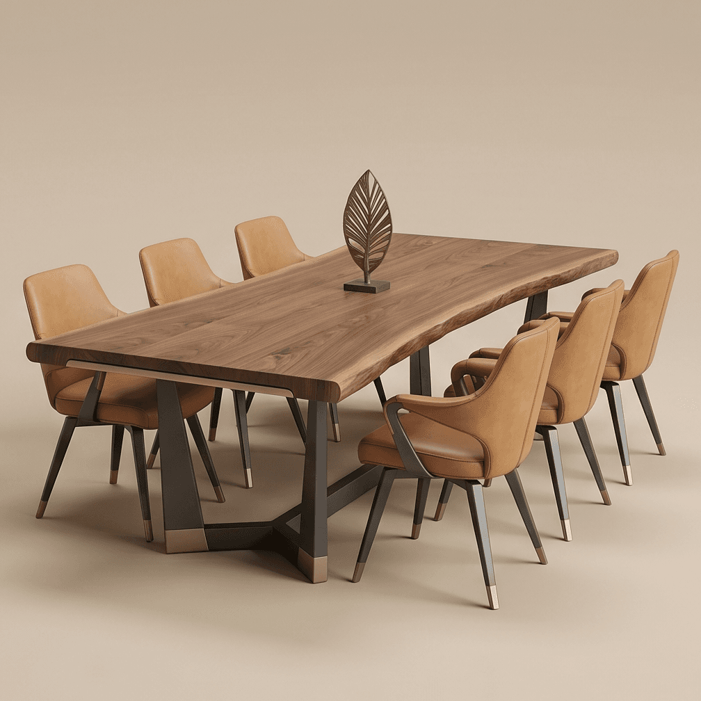 Luxury Hexagonal Dining Table Set Angle 1