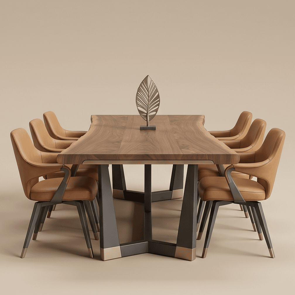 Luxury Hexagonal Dining Table Set Angle 2