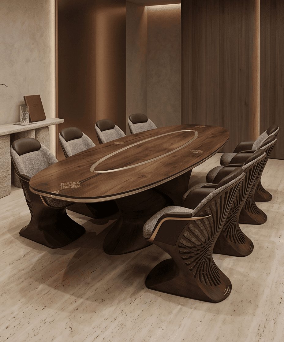 Oval Dining Table Set Modern Hospitality Angle 1