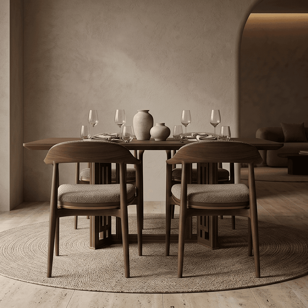 Wooden Dining Set Rustic angle 2