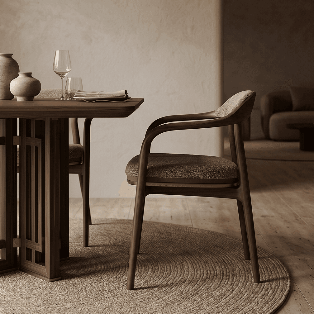 Wooden Dining Set Rustic Angle 4