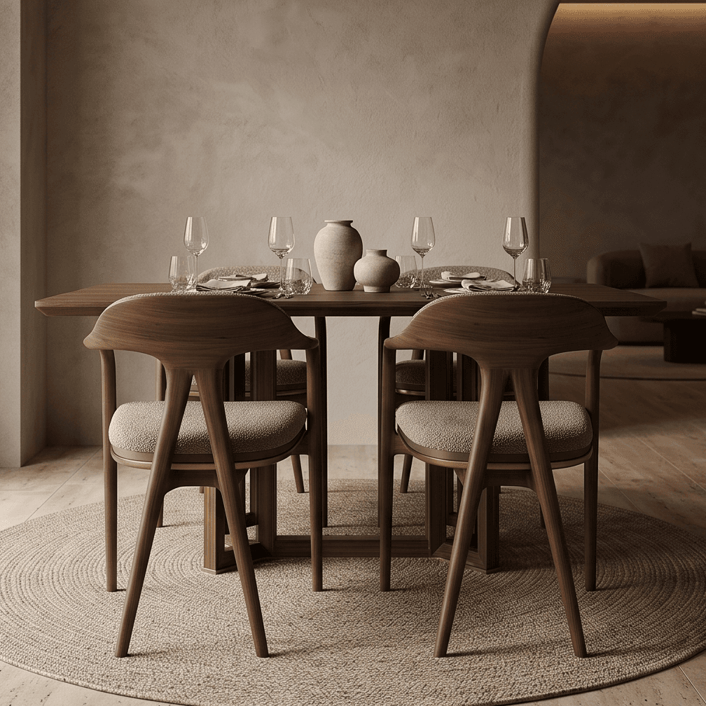 Wooden Dining Set Rustic Angle 3