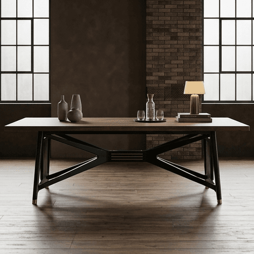 Industrial Dining Table Set Modern Angle 2