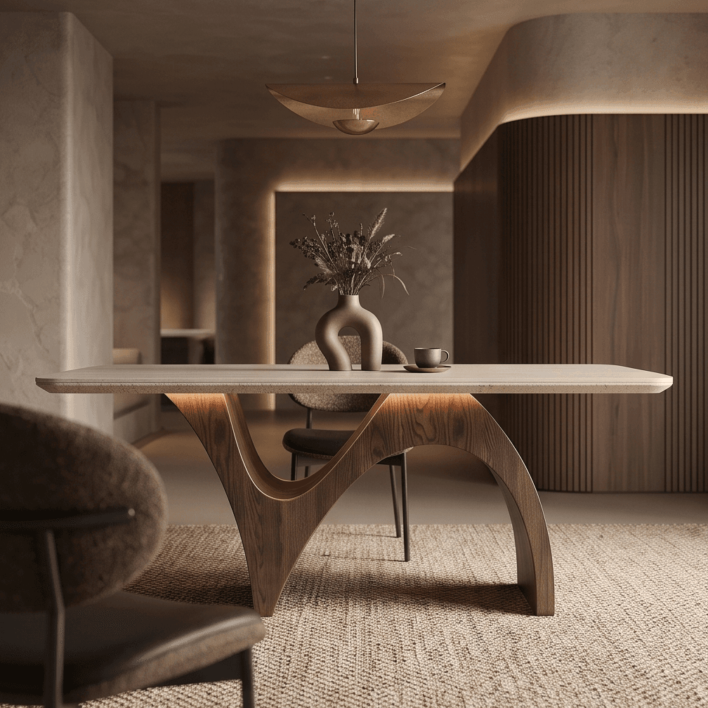 Curved Leg Dining Table Luxury Hospitality angle 2